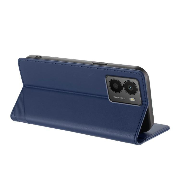 Funda de cuero retro con relieve para teléfono HMD Fusion (azul oscuro)