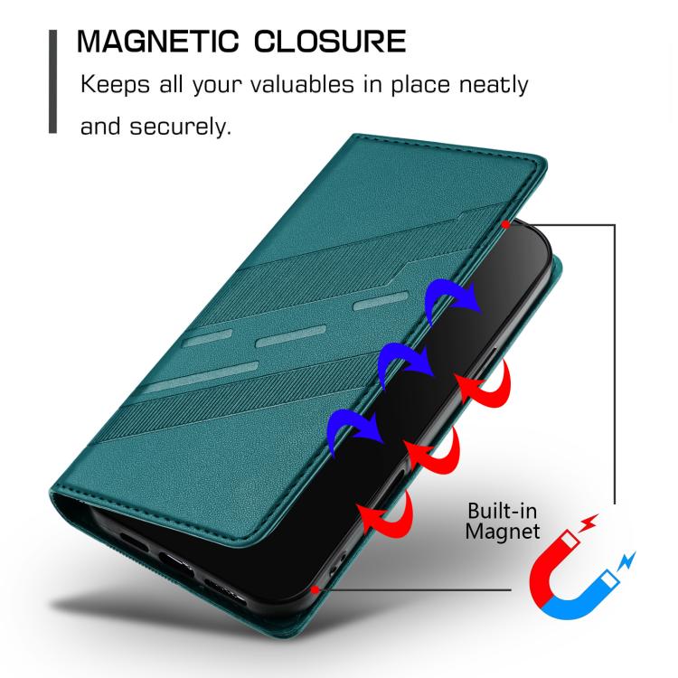 Funda de cuero retro con relieve para teléfono HMD Skyline (verde oscuro)