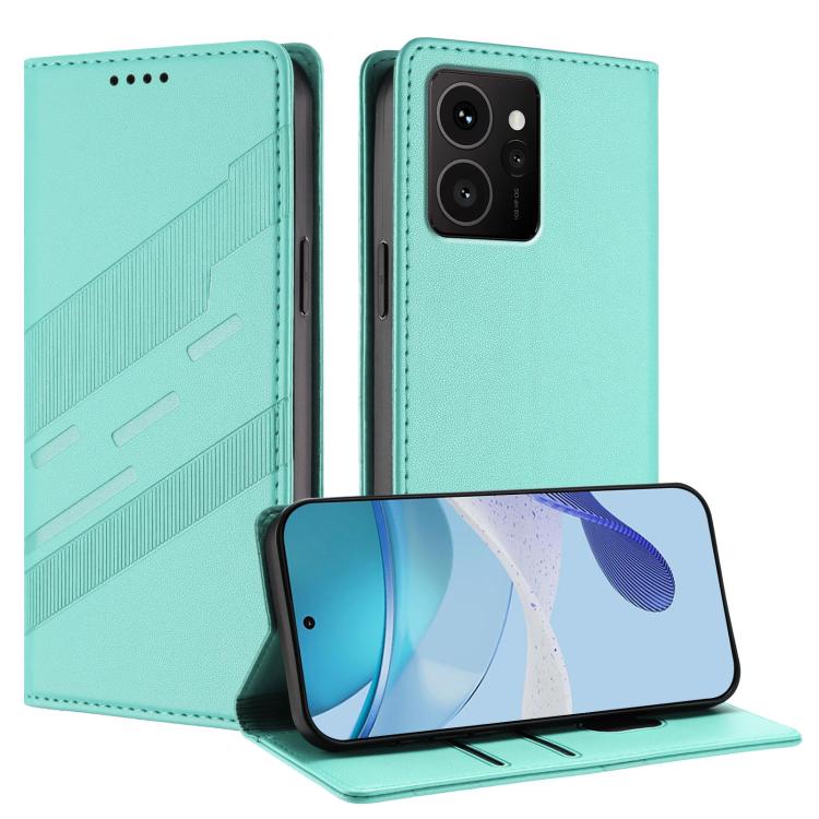Funda de cuero retro con relieve para teléfono HMD Skyline (verde menta)