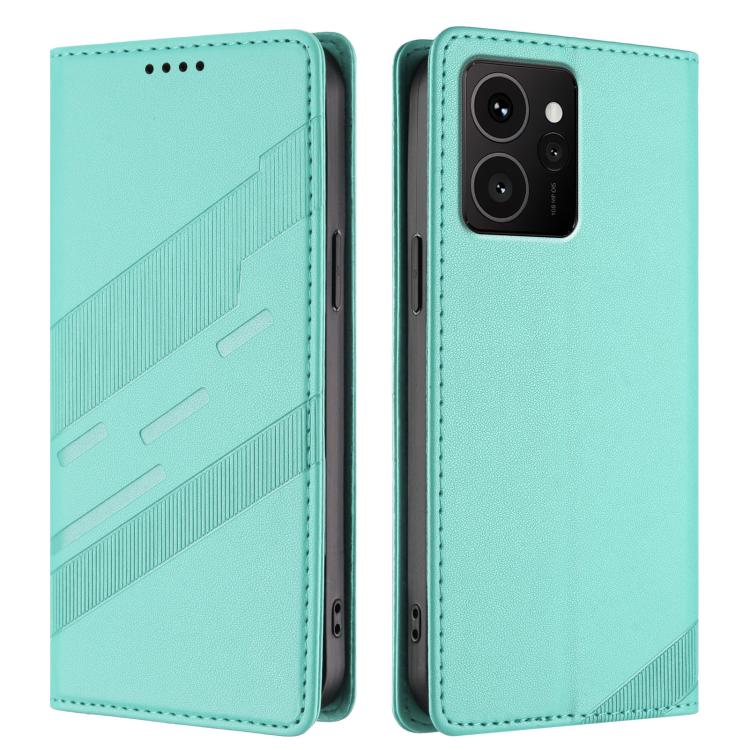 Funda de cuero retro con relieve para teléfono HMD Skyline (verde menta)