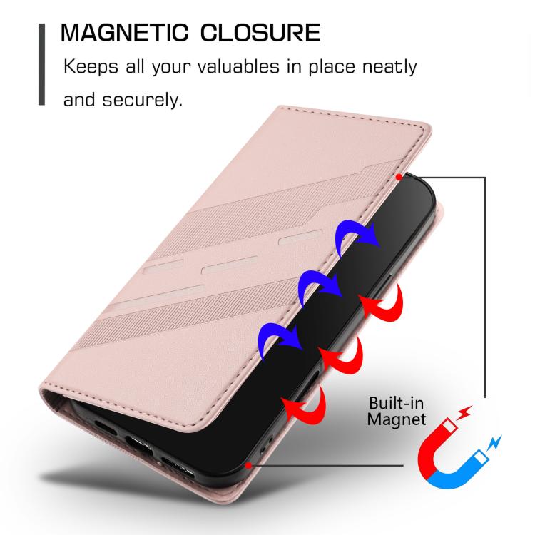 Funda de cuero retro con relieve para teléfono HMD Skyline (rosa)