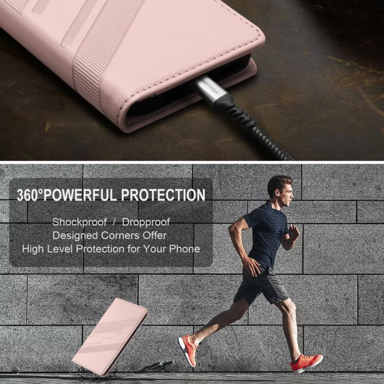 Funda de cuero retro con relieve para teléfono HMD Skyline (rosa)