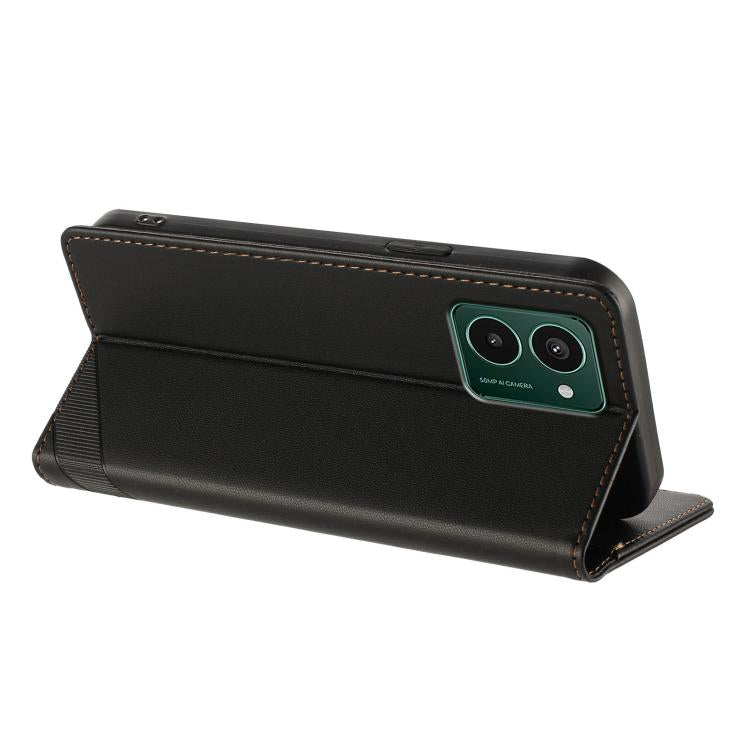 Funda de cuero retro con relieve para teléfono HMD Pulse Pro (negro)