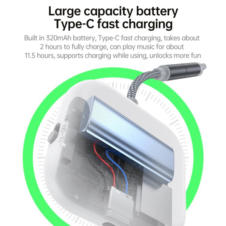 Adaptador de audio inalámbrico JS4 2 en 1 para coche con pantalla digital y receptor de audio de 3,5 mm (blanco)