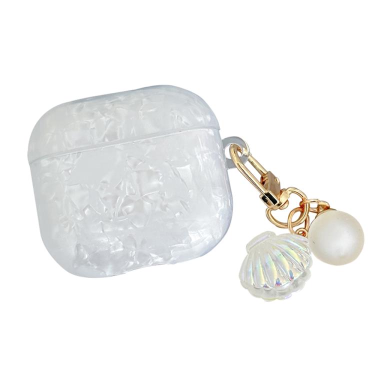Estuche para AirPods 4 con textura de perla y hebilla colgante (colorido)