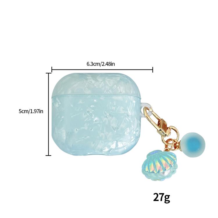Estuche para AirPods 4 con textura de perla y hebilla colgante (colorido)