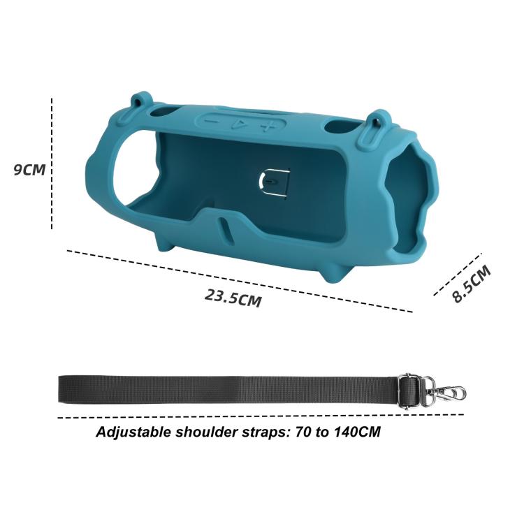 Funda protectora de silicona para altavoz portátil JBL Charge 6, funda blanda (azul)