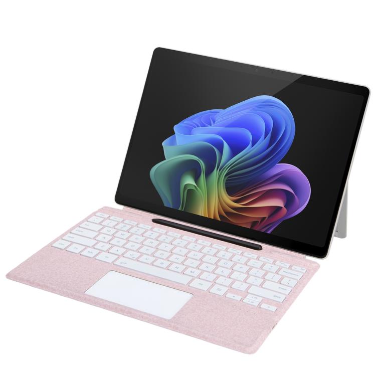 Teclado Bluetooth con retroiluminación de un solo color y panel táctil (rosa) para Microsoft Surface Pro 9/10/11/12