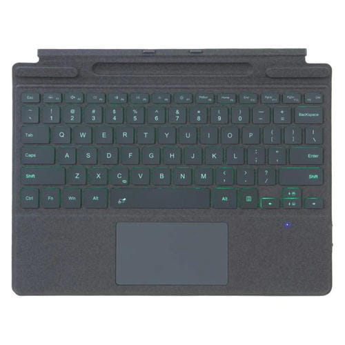 Teclado Bluetooth con retroiluminación de un solo color y panel táctil (gris) para Microsoft Surface Pro 9/10/11/12