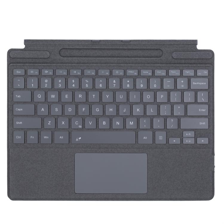 Teclado Bluetooth con retroiluminación de un solo color y panel táctil (gris) para Microsoft Surface Pro 9/10/11/12