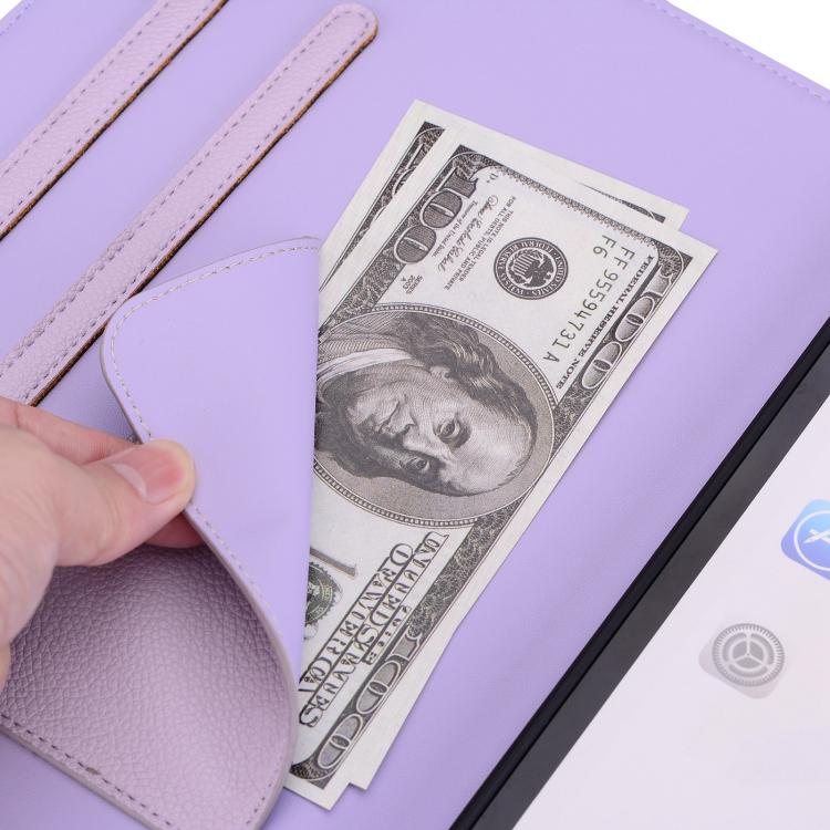 Funda inteligente de piel de lichi con tacto de gato para iPad Air 11 (2025/2024) (morado)