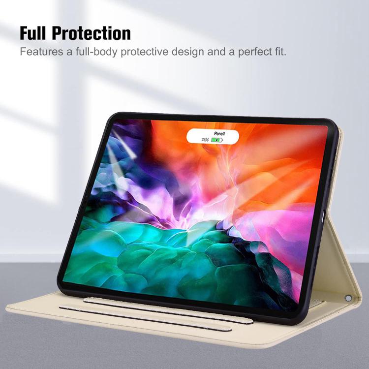 Funda inteligente de piel de lichi con tacto de gato para iPad mini 2024/mini 6 (blanco albaricoque)