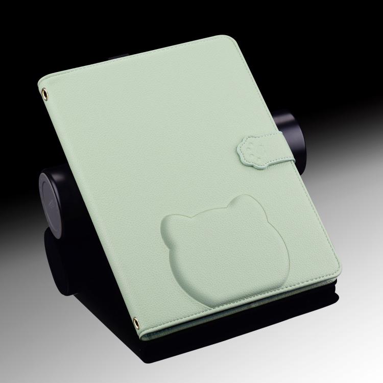 Funda inteligente de piel de lichi con tacto de gato para iPad Pro 13 (2024) (verde)