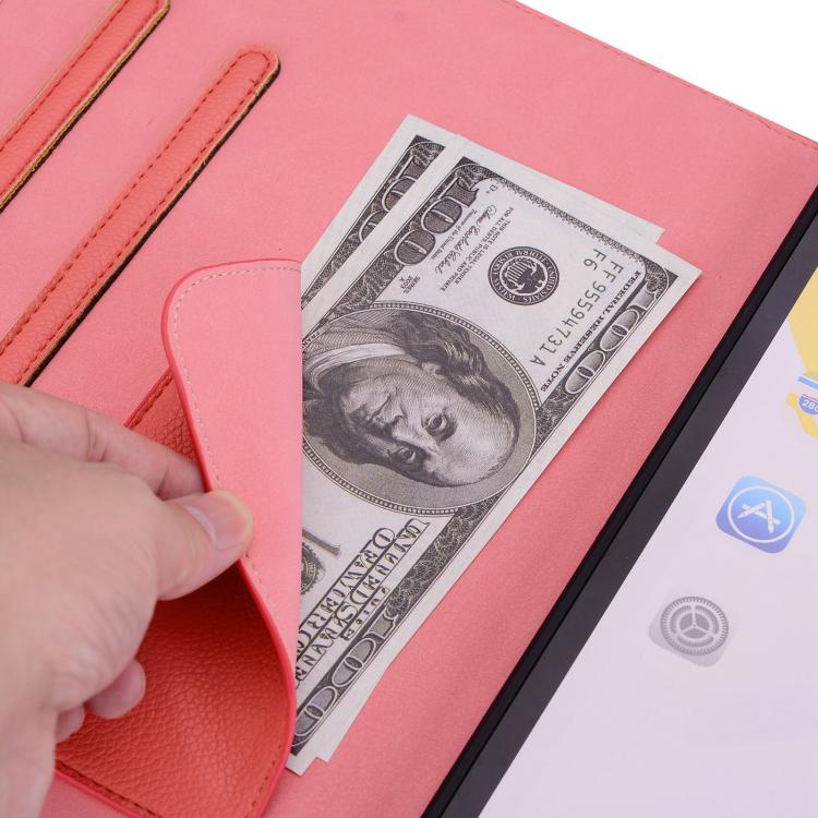 Funda inteligente de piel de lichi con tacto de gato para iPad Pro 11 (2024) (rojo sandía)