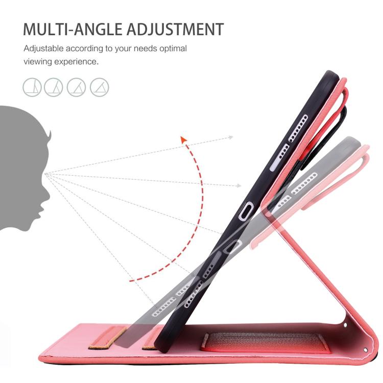Funda inteligente de piel de lichi con tacto de gato para iPad Pro 11 (2024) (rojo sandía)