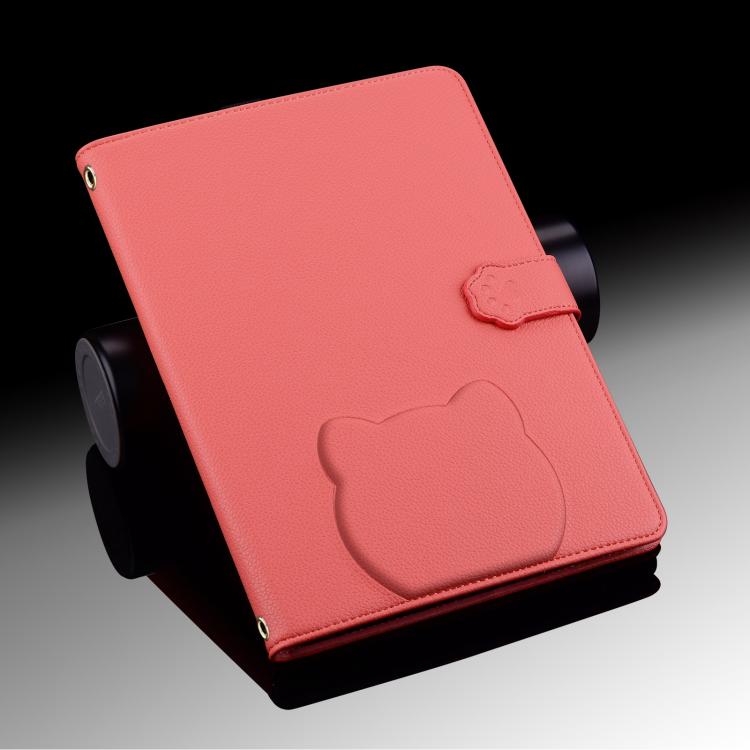 Funda inteligente de piel de lichi con tacto de gato para iPad Pro 11 (2024) (rojo sandía)
