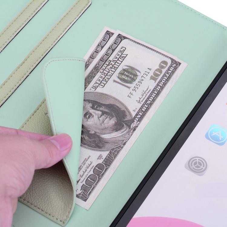 Funda inteligente de piel de lichi con tacto de gato para iPad Pro 11 (2024) (verde)