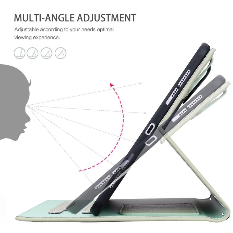 Funda inteligente de piel de lichi con tacto de gato para iPad Pro 11 (2024) (verde)