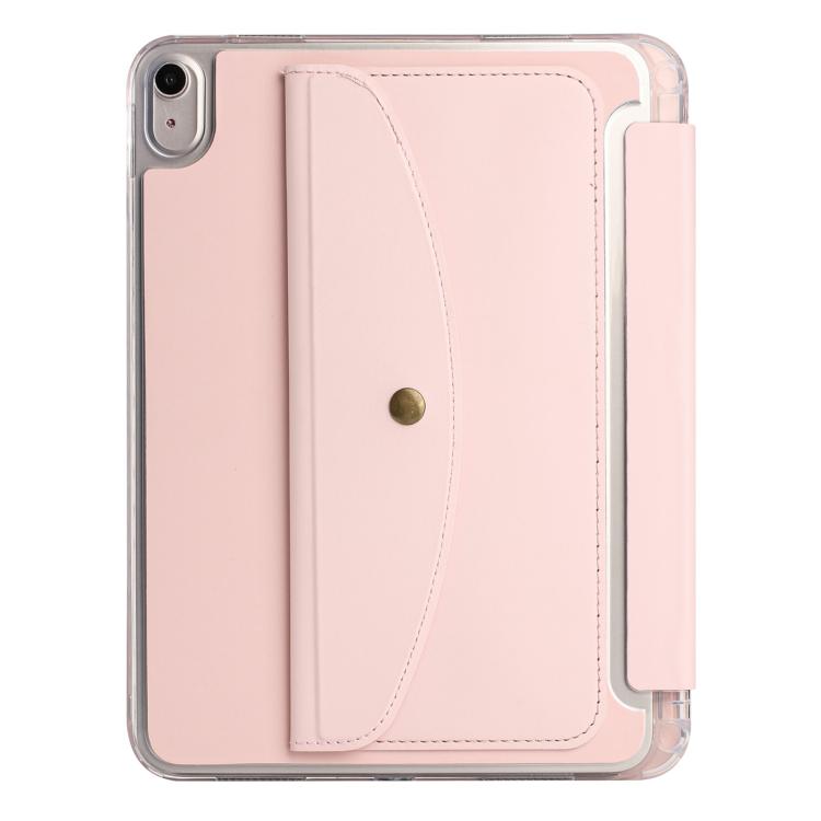 Funda de cuero inteligente con tapa trasera tipo billetera y deformación para iPad 2025/2022 (rosa)