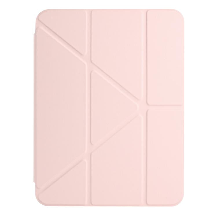 Funda de cuero inteligente con tapa trasera tipo billetera y deformación para iPad 2025/2022 (rosa)