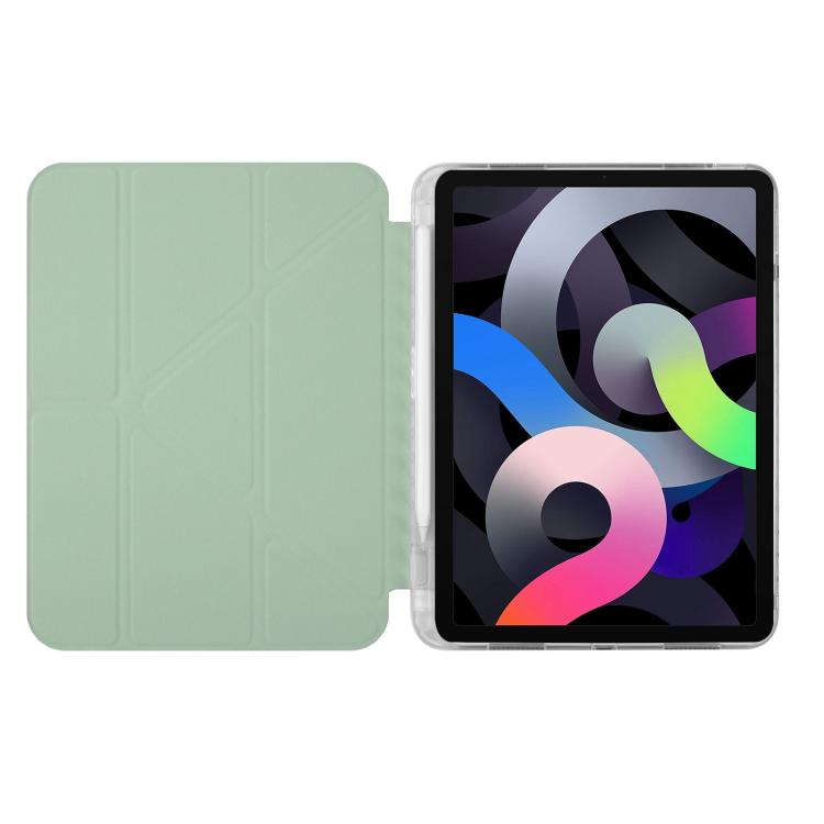Funda de cuero inteligente con tapa trasera tipo billetera y deformación para iPad 2025/2022 (verde)