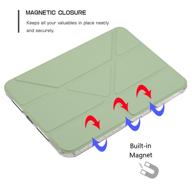Funda de cuero inteligente con tapa trasera tipo billetera y deformación para iPad 2025/2022 (verde)