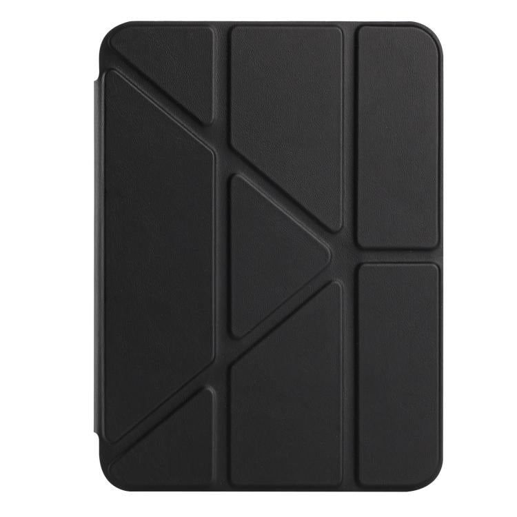 Funda de cuero inteligente con tapa tipo billetera y deformación para iPad mini 2024/mini 6 (negro)