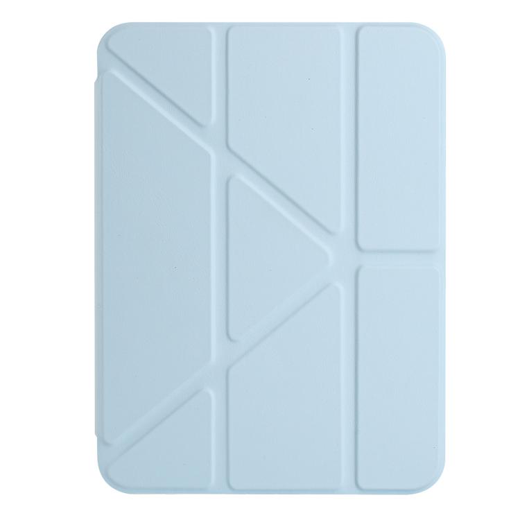 Funda de cuero inteligente con tapa tipo billetera y pliegue en Y para iPad mini 2024/mini 6 (azul cielo)
