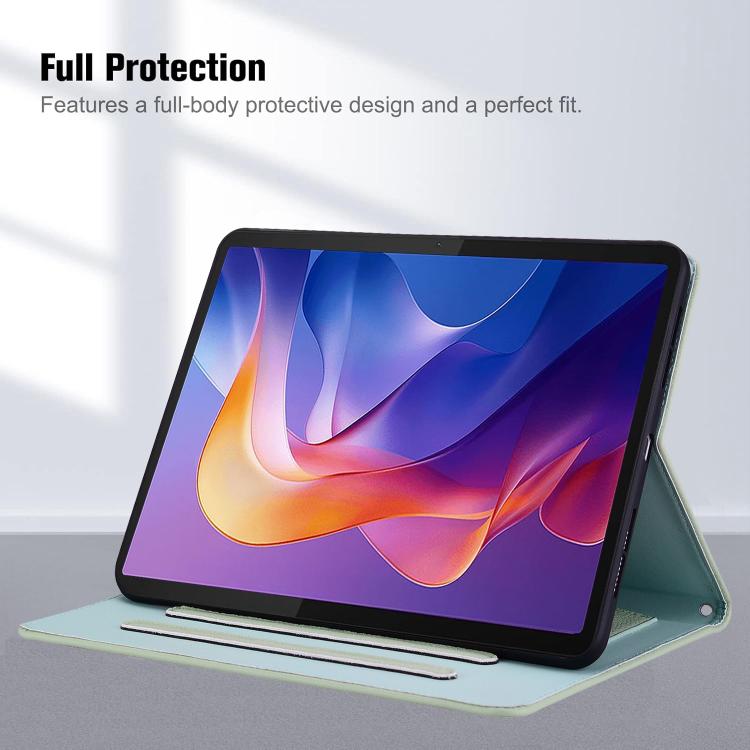 Funda de piel de lichi con tacto de gato para Xiaomi Redmi Pad 2 (verde)