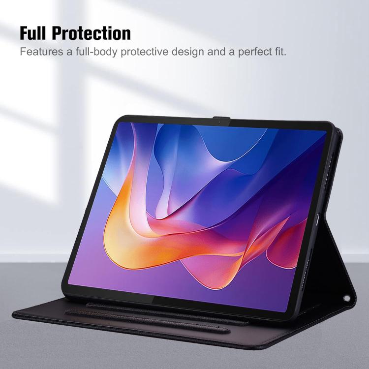 Funda de piel de lichi con tacto de gato para Xiaomi Redmi K Pad (negra)