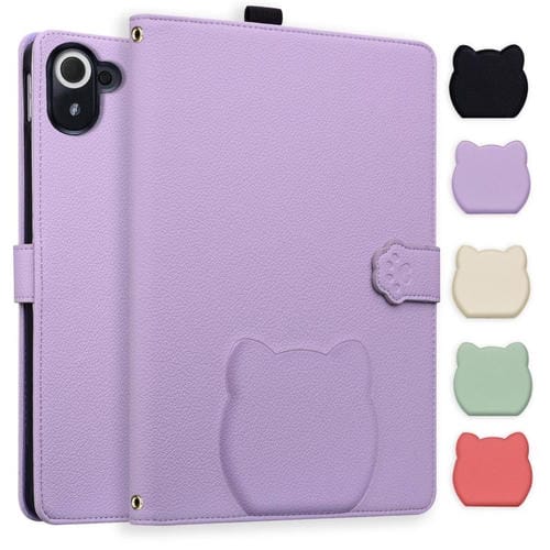 Funda de piel de lichi con tacto de gato para Xiaomi Redmi K Pad (morado)