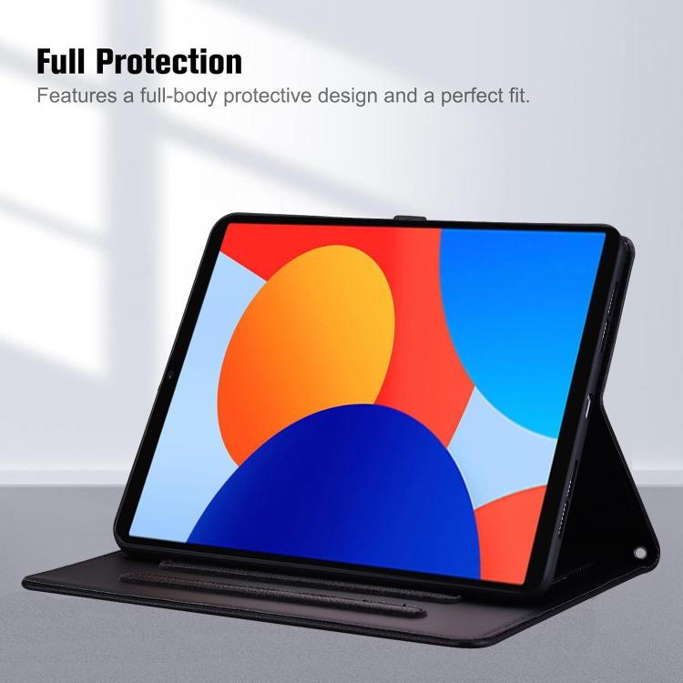 Funda de piel de lichi con tacto de gato para Xiaomi Redmi Pad SE 8.7 (negra)