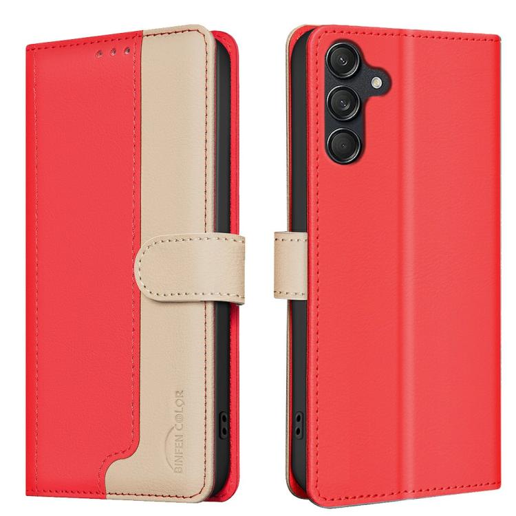 Funda de cuero antirrobo RFID a juego para Samsung Galaxy S25 FE 5G (roja)