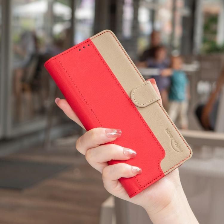 Funda de cuero antirrobo RFID a juego para Samsung Galaxy S25 FE 5G (roja)