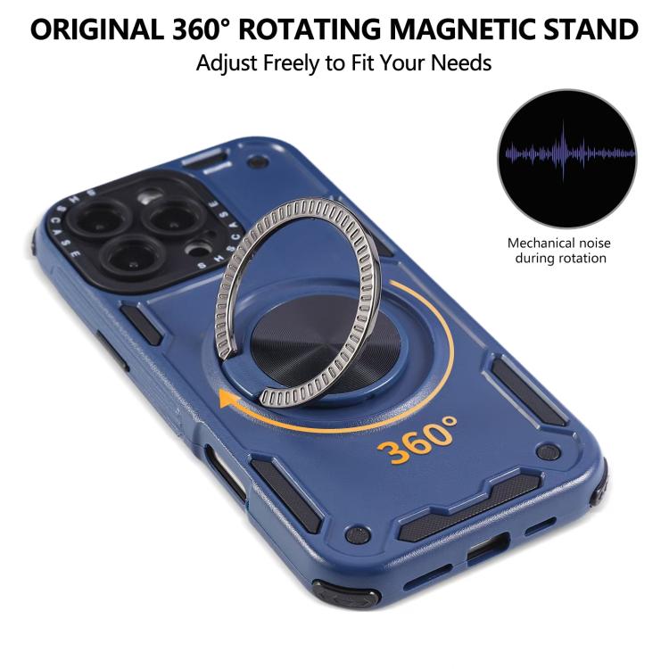 Funda magnética con rotación de 360 grados y mecanismo de tres núcleos para iPhone 12 Pro (azul real)
