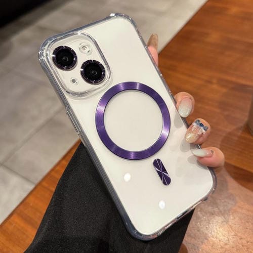 Funda de acrílico transparente MagSafe para iPhone 14 (morada)