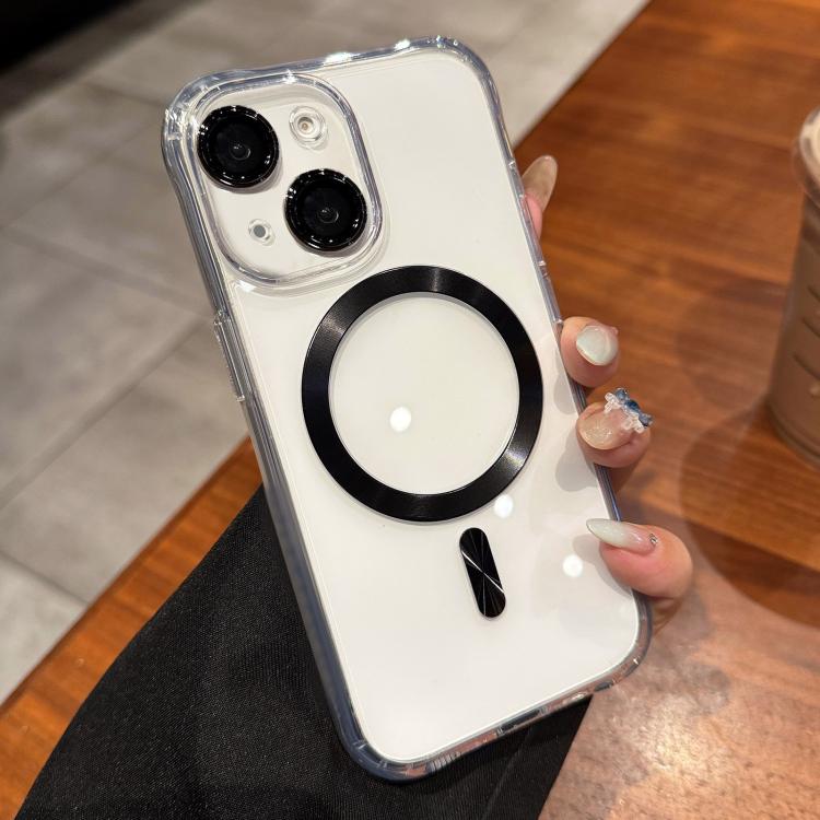 Funda de acrílico transparente MagSafe para iPhone 15 Plus (negra)