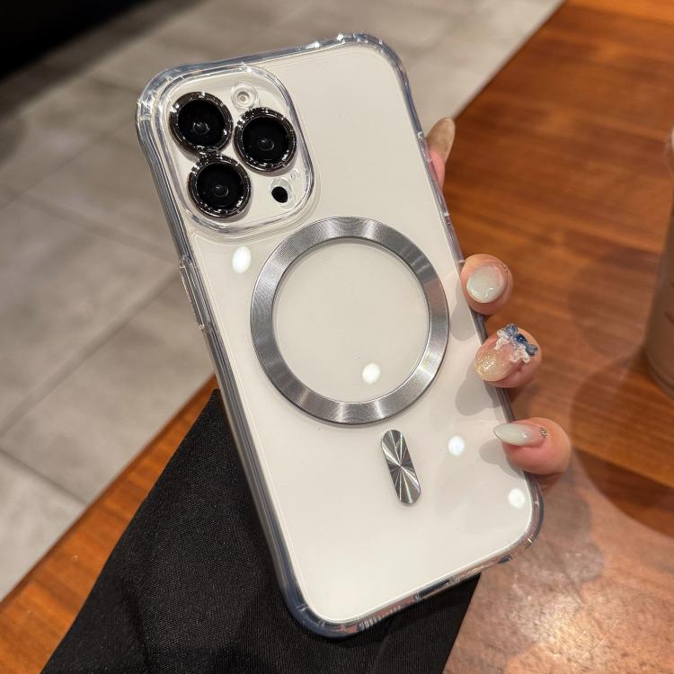 Funda de acrílico transparente MagSafe para iPhone 15 Pro (plateada)