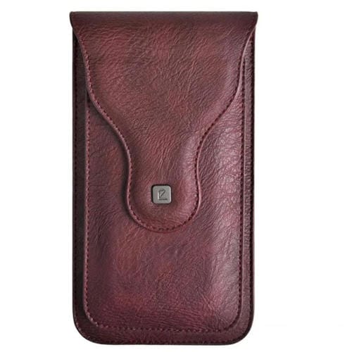 VIETAO - Bolso para teléfono con doble capa y diseño de caballo loco para colgar en la cintura (rojo vino)