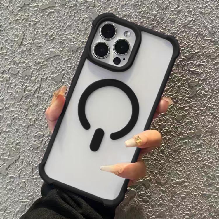 Funda MagSafe semitransparente con tacto esmerilado para iPhone 12 Pro (negra)