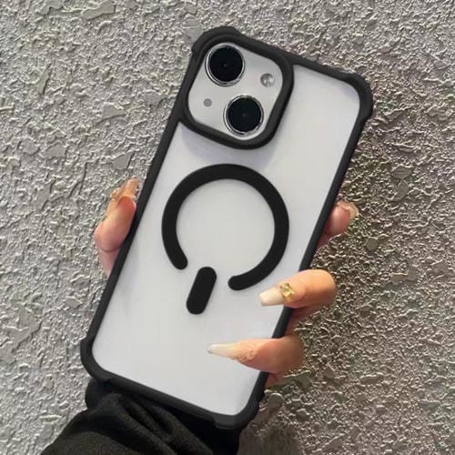 Funda MagSafe semitransparente con acabado mate para iPhone 14 Plus (negra)