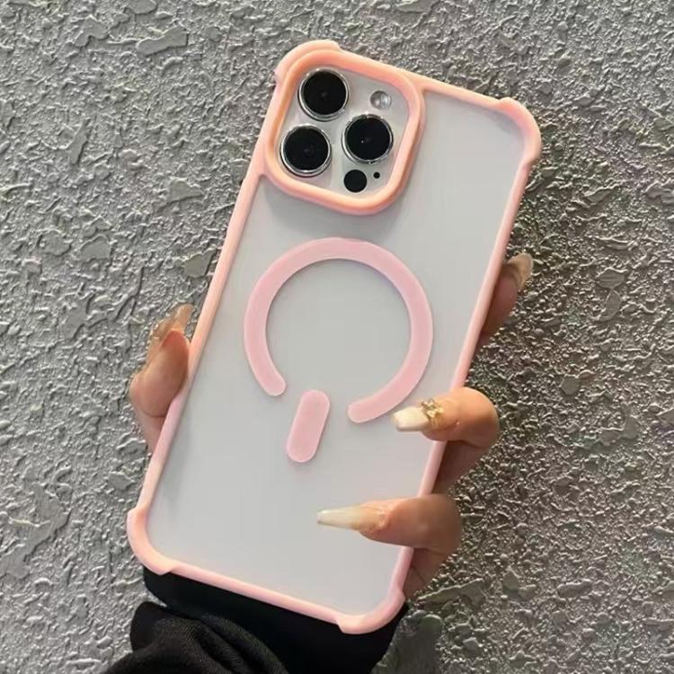 Funda MagSafe semitransparente con tacto esmerilado para iPhone 15 Pro (rosa)