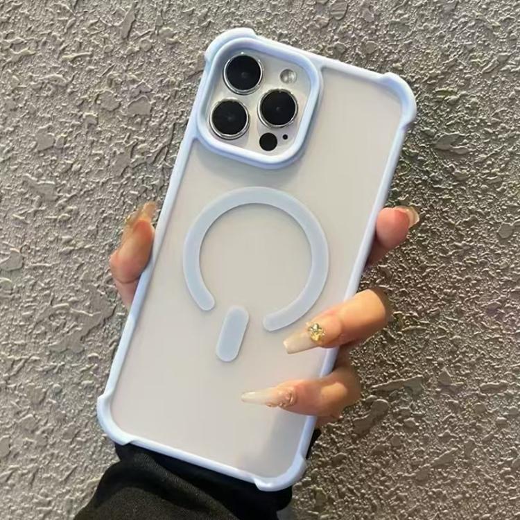 Funda MagSafe semitransparente con tacto esmerilado para iPhone 15 Pro Max (azul)