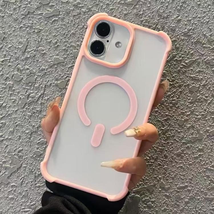 Funda MagSafe semitransparente con tacto esmerilado para iPhone 16 (rosa)