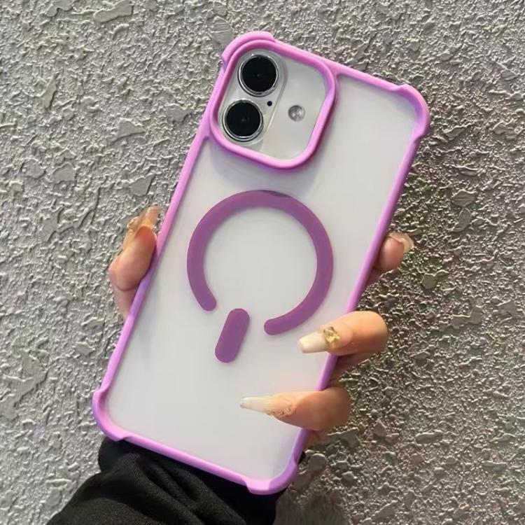 Funda MagSafe semitransparente con tacto esmerilado para iPhone 16 Plus (morado)