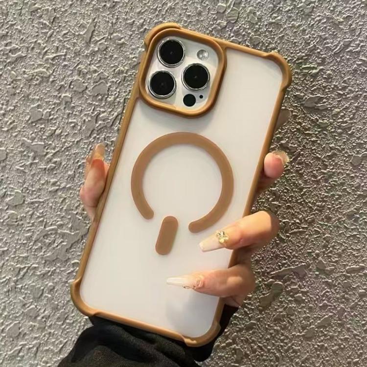 Funda MagSafe semitransparente con tacto esmerilado para iPhone 16 Pro Max (marrón)