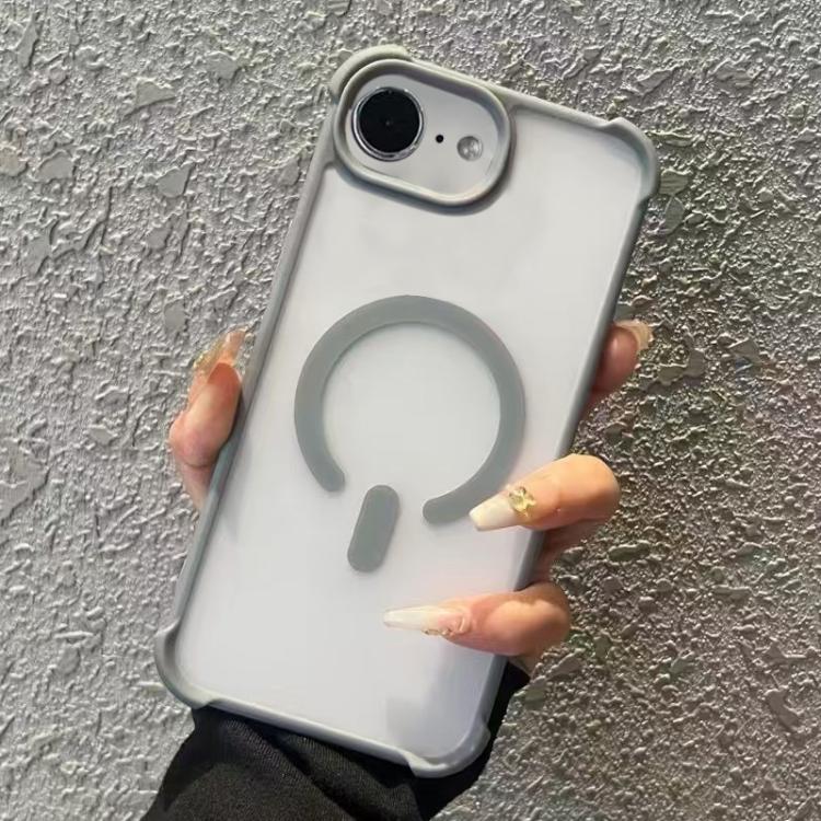 Funda MagSafe semitransparente con tacto esmerilado para iPhone 16e (gris)