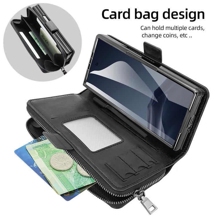 Funda de cuero con hebilla magnética y RFID para Samsung Galaxy Fold6 (negro)