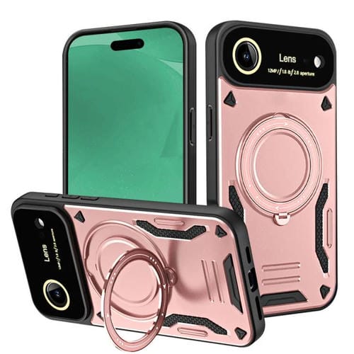Funda con soporte MagSafe y ventana grande para iPhone 17 Air (oro rosa)