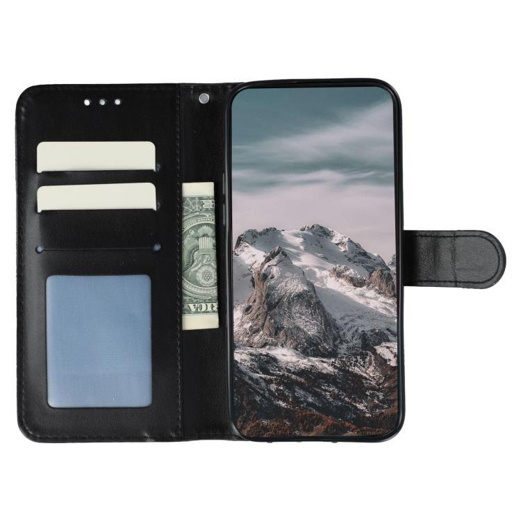 Funda de cuero con estampado de mandala y sol para Samsung Galaxy XCover7 Pro (negra)